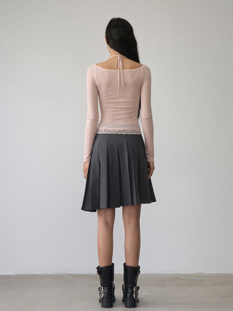 Lace Panel Beaded Acetate T-shirt - CHINASQUAD