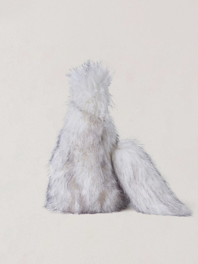 Cross Relic Faux Fur Stone Bag