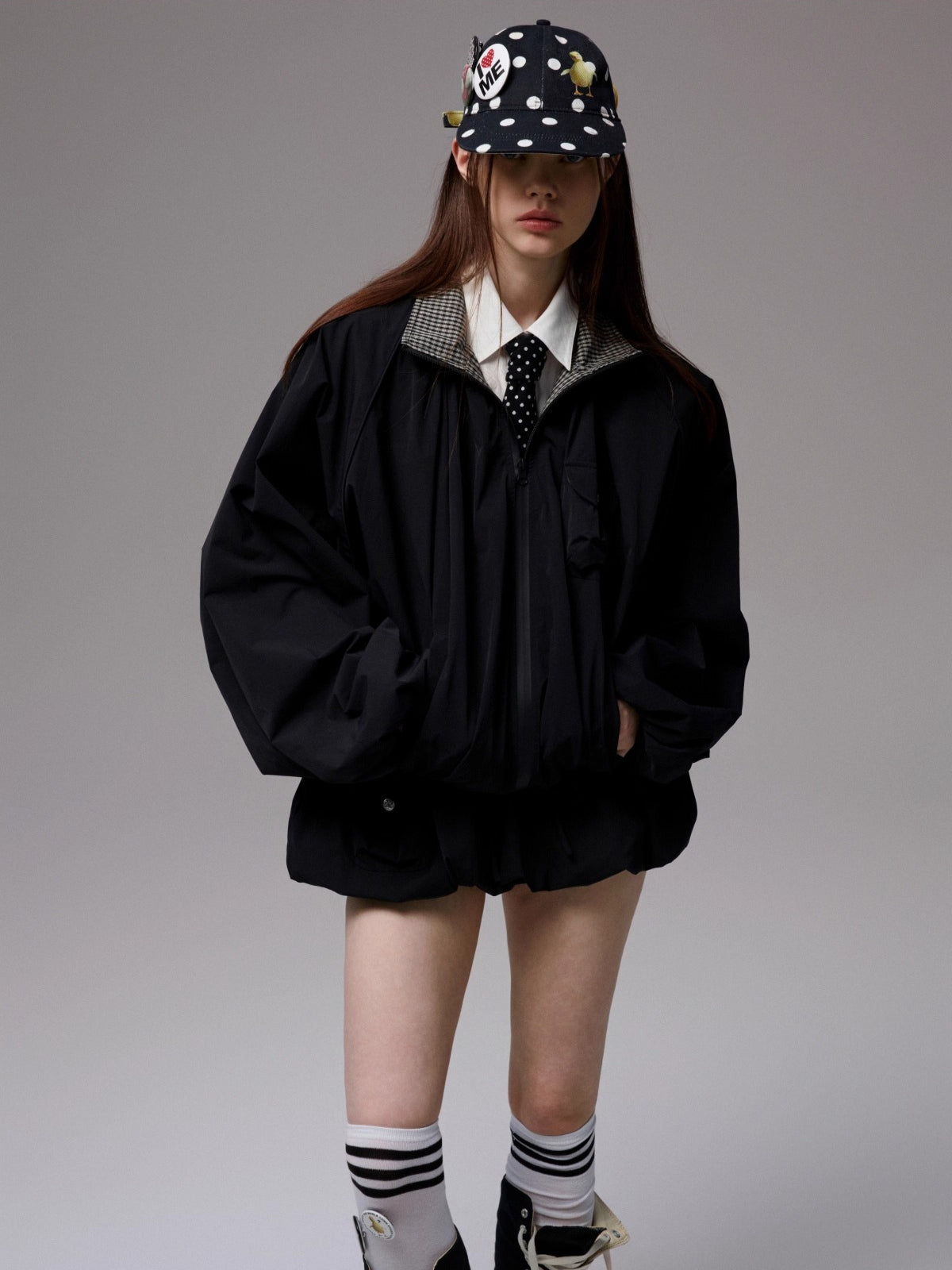 Check Panel Windbreaker Jackets & Skirt Set - CHINASQUAD