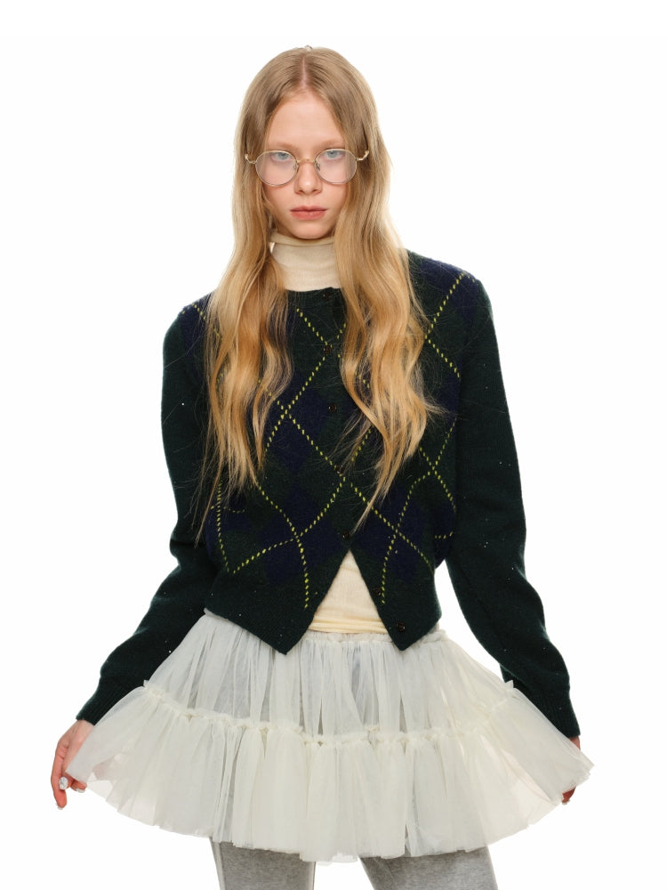 Argyle V-Neck Wool Blend Pullover - CHINASQUAD