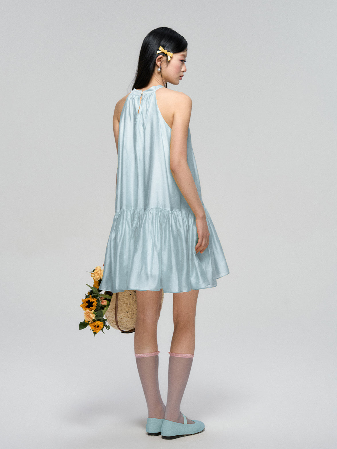 Halter Neck Tencel Lace Beach Dress - CHINASQUAD