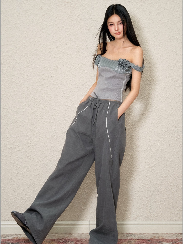 3D Floral Off-Shoulder Vest - CHINASQUAD