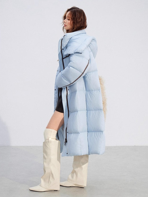 Down Hooded Longline Puffer Coat