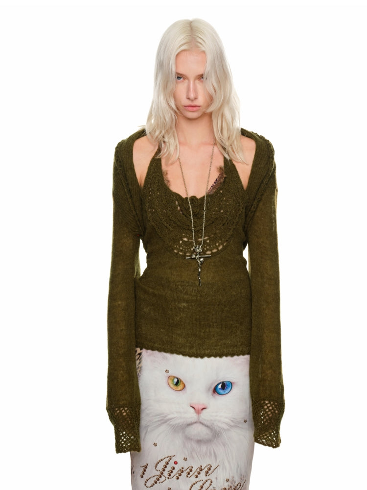 1JINN STUDIO Cat Print Pencil Skirt - CHINASQUAD