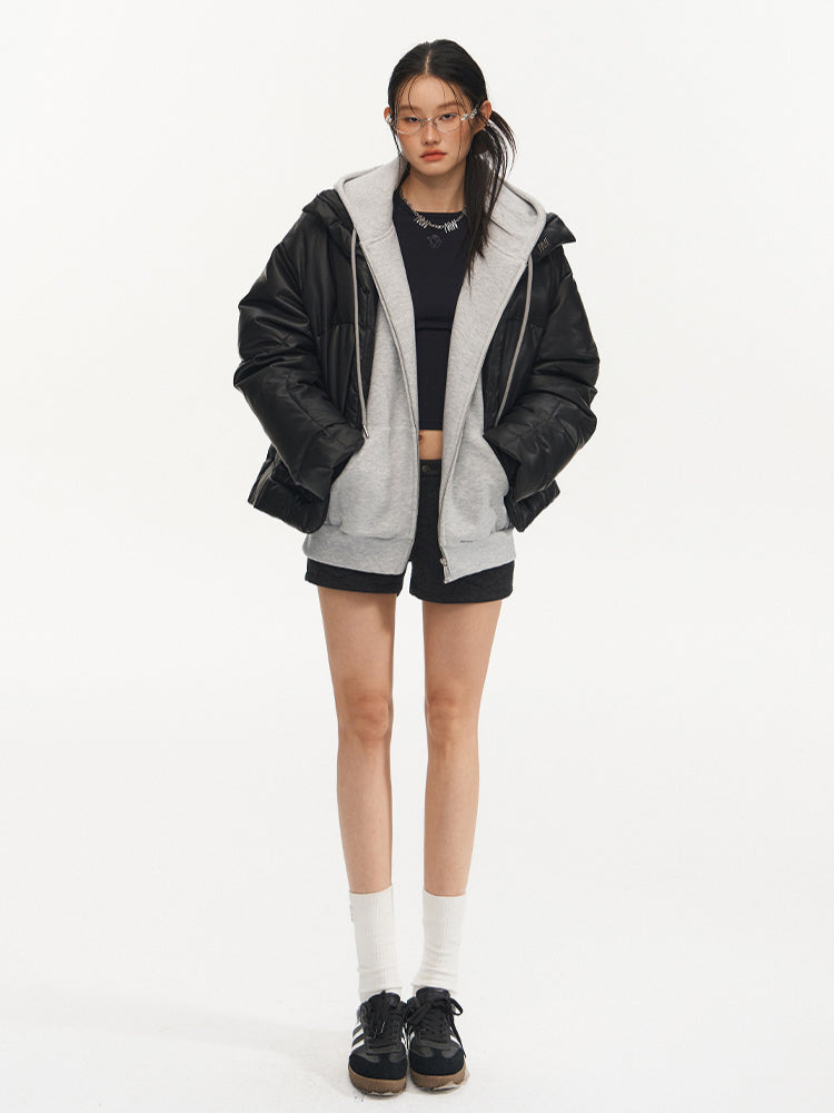 Black Loose Thickened Down Jacket - CHINASQUAD