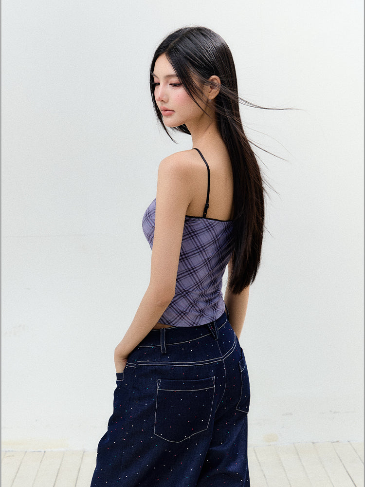 Color-Blocked Strap Bow-Knot Sling Vest - CHINASQUAD