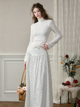 High-Waisted Slim Hand-Drawn Floral Skirt - CHINASQUAD