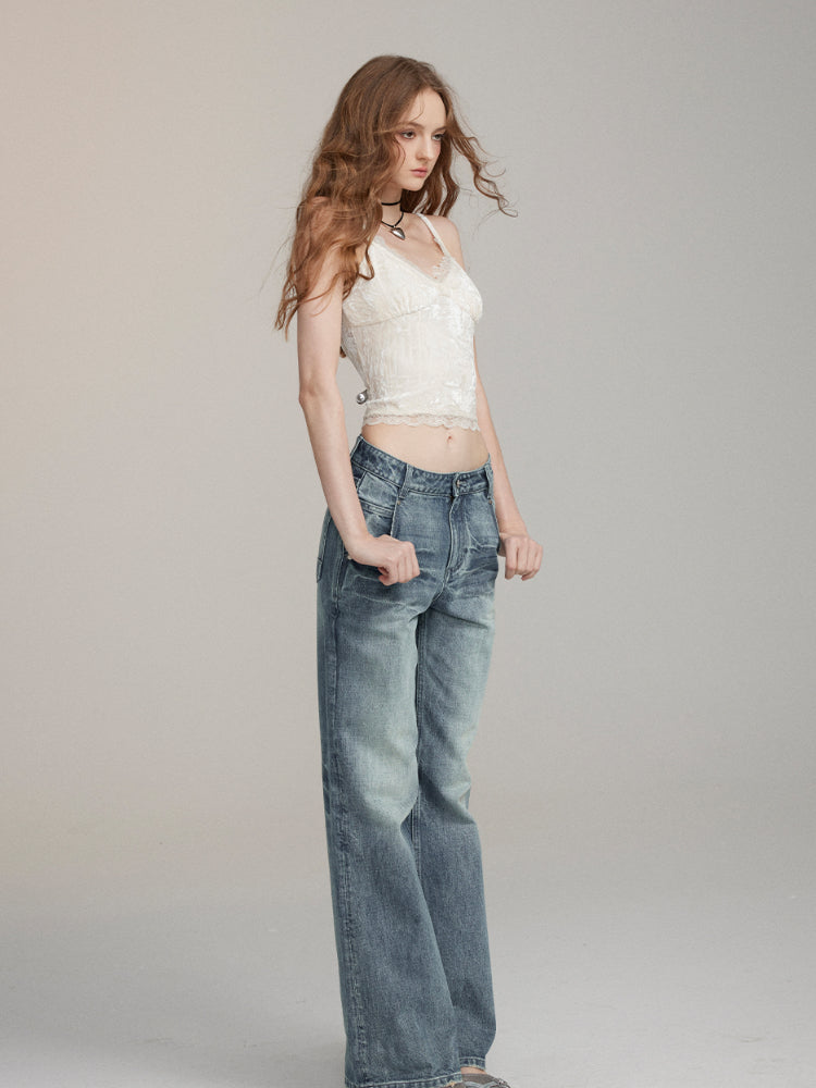 Lace-Trimmed Slim-Fit Versatile Tank Top - CHINASQUAD