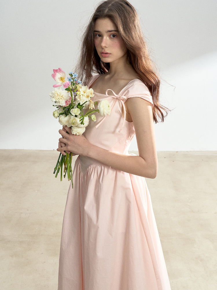 Pink French Vintage Strap Dress - CHINASQUAD