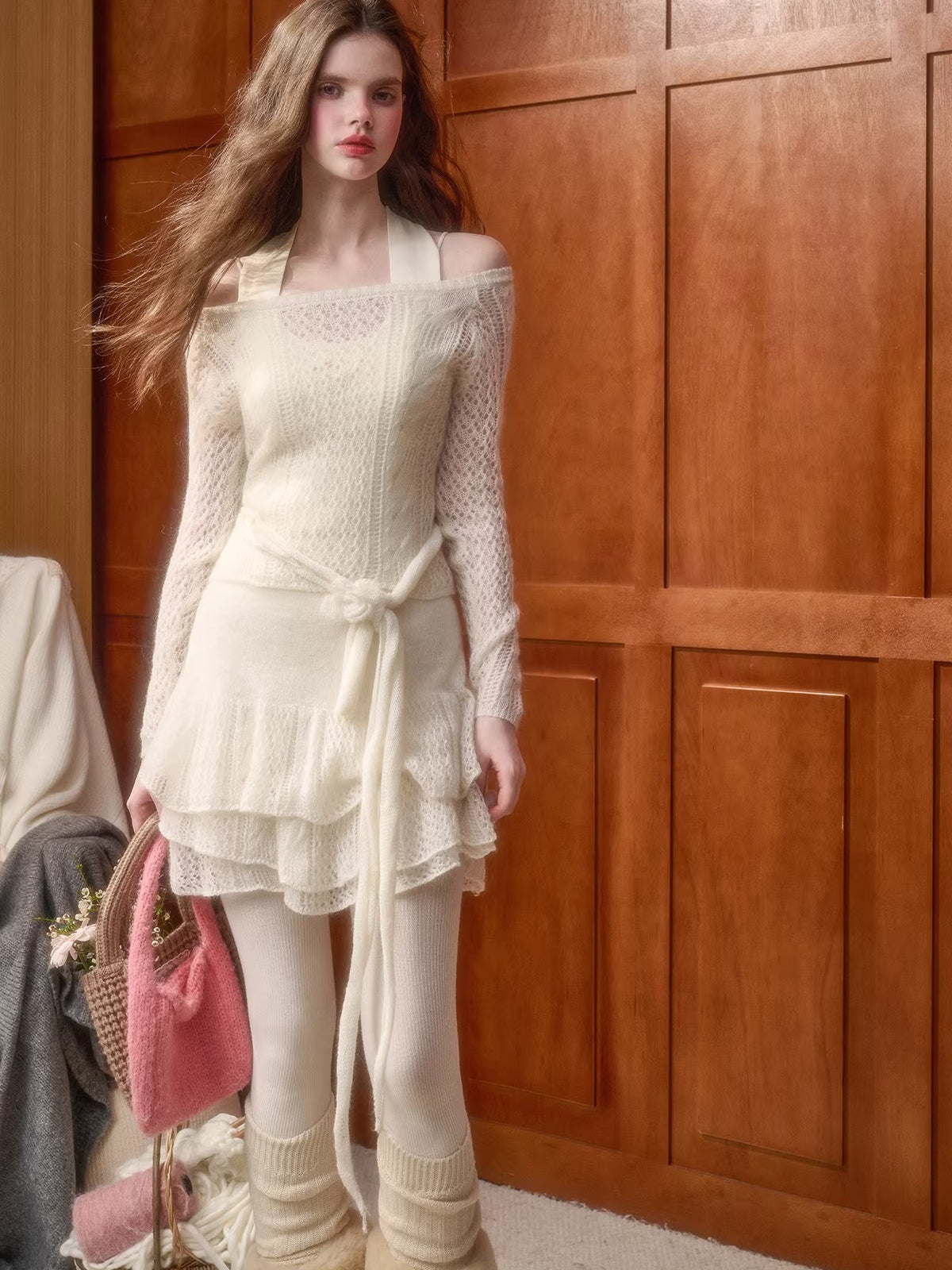 Mohair Wool-Blend Cloud Knit Set