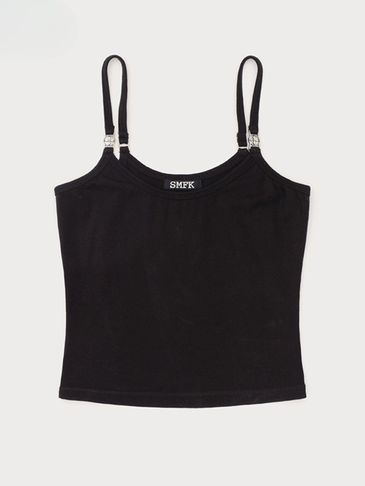 Solid-Color Simple Base Layer Slim-Fit Sports Camisole