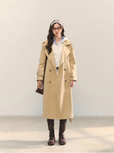 Embroidered Lapel Khaki Trench Coat - CHINASQUAD