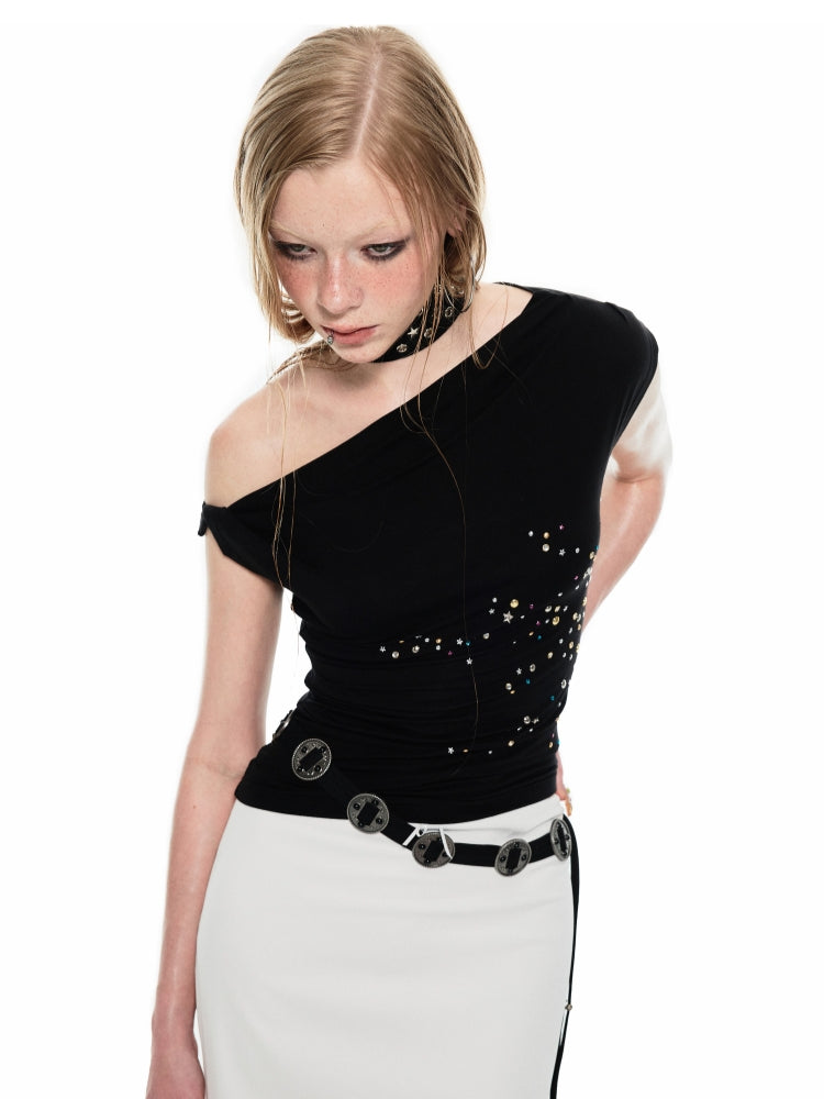 公式【1JINN STUDIO】] Floral Print Sheer Off-Shoulder Blouse 1JINN STUDIO Studded Off-Shoulder Top – CHINASQUAD