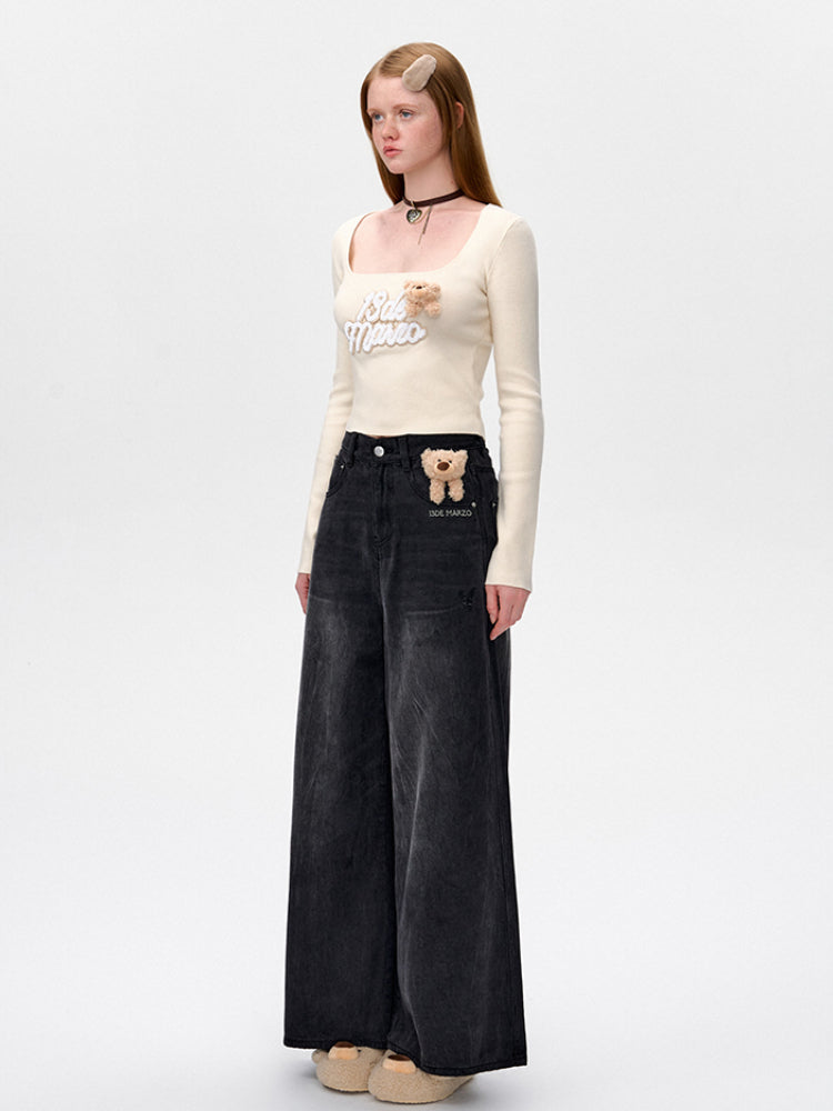 Low-Rise Wide-Leg Jeans - CHINASQUAD