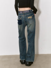 Dark Blue Straight-Leg Flared Jeans - CHINASQUAD