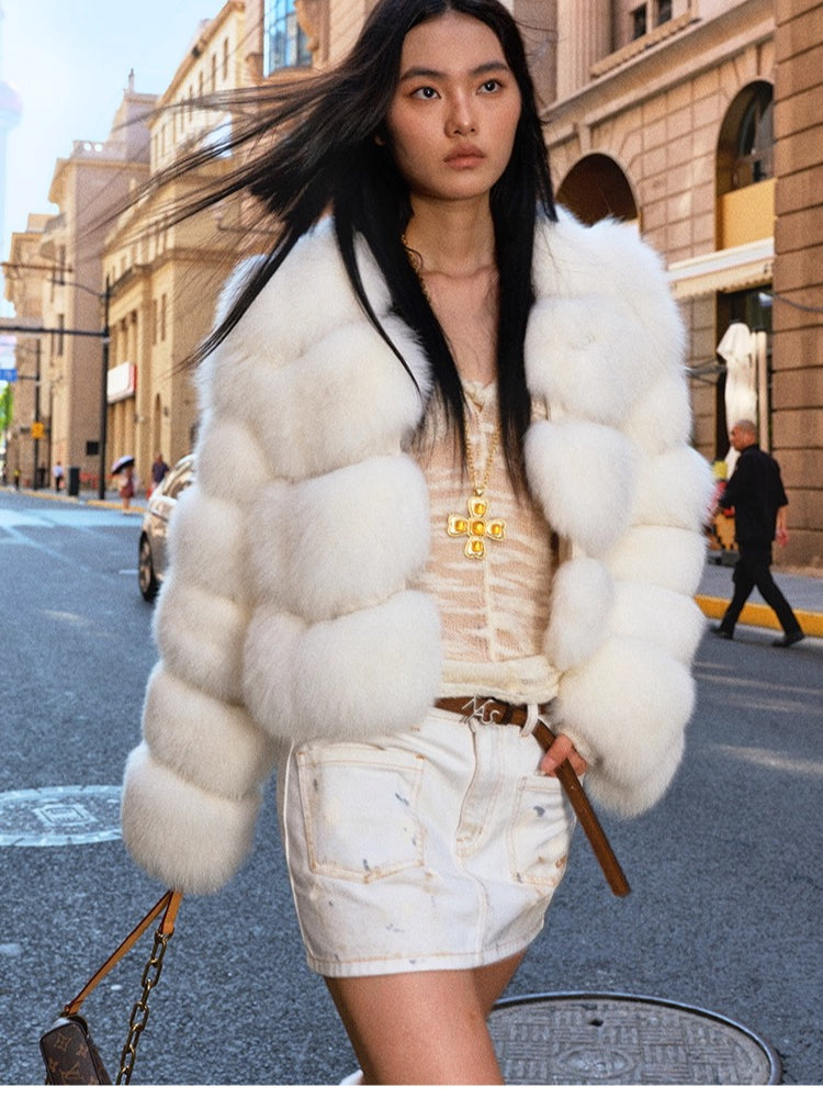 Polar Shearling Fox Fur Jacket