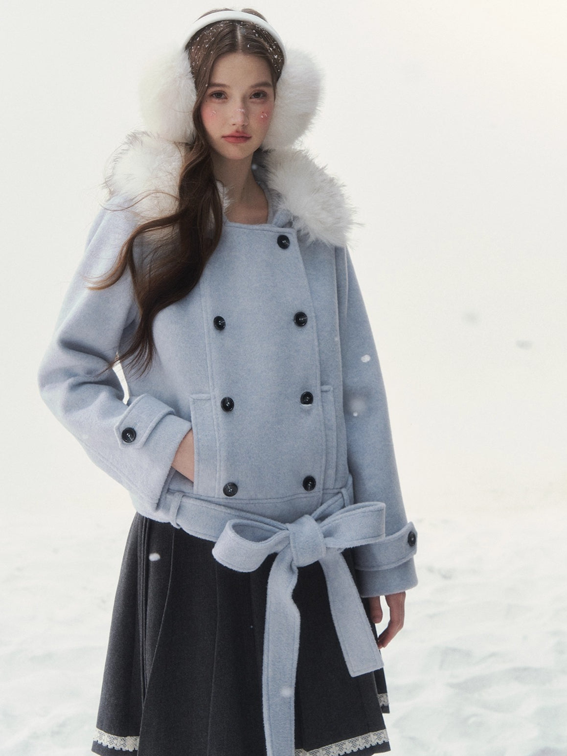 Vintage Double-Breasted Wool-Blend Jacket