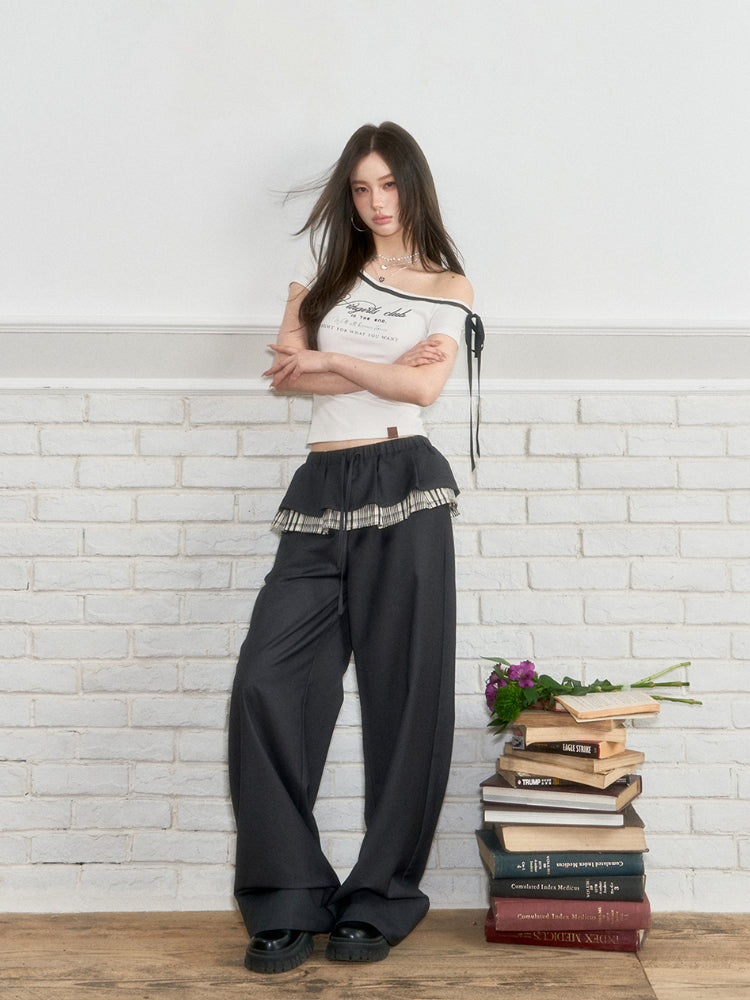 Plaid Spliced Casual Pants - CHINASQUAD