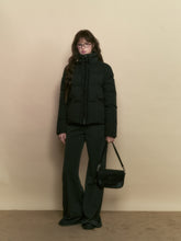 Black Ruffled Short Down Jacket - CHINASQUAD