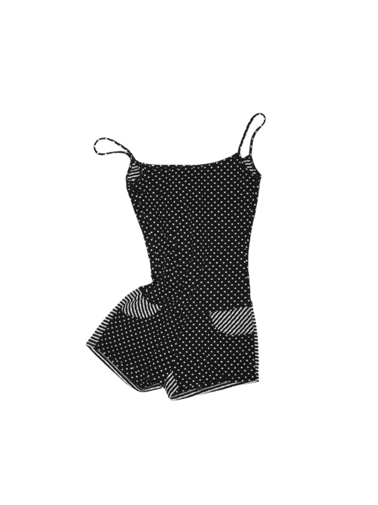 Polka Dot Stripe Jumpsuit Set - CHINASQUAD