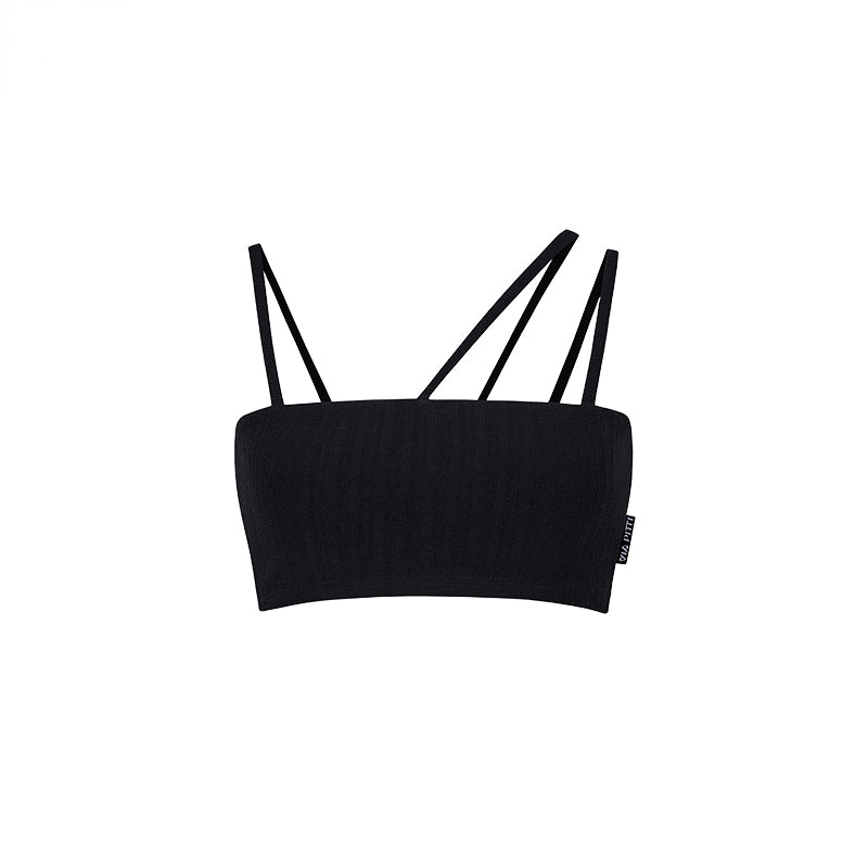 Gray & Black Wool Blend Camisole Dress - CHINASQUAD