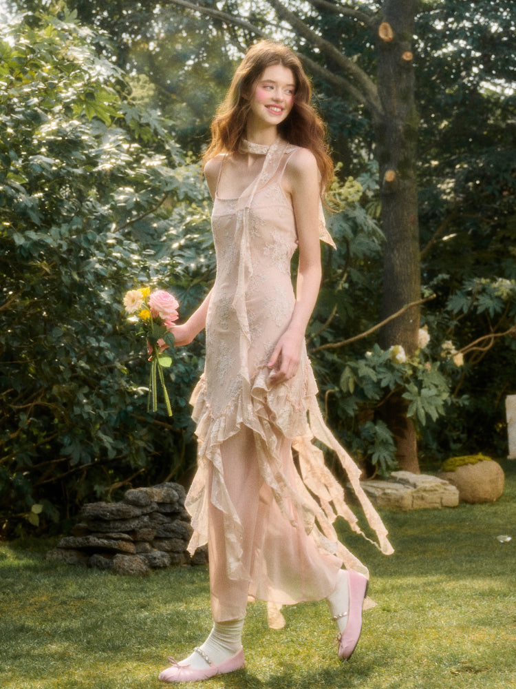 Pink Cloud Lace Fairy Dress - CHINASQUAD