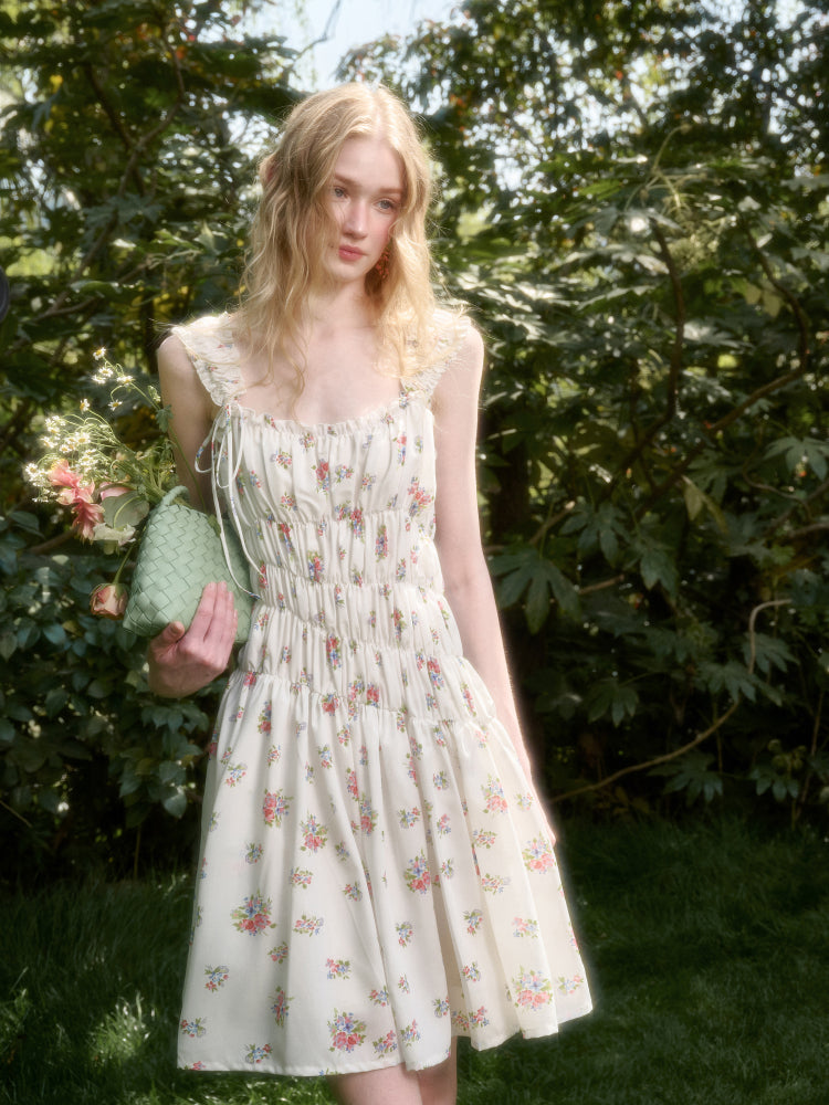 French Relaxed Old Money Floral Dress - CHINASQUAD