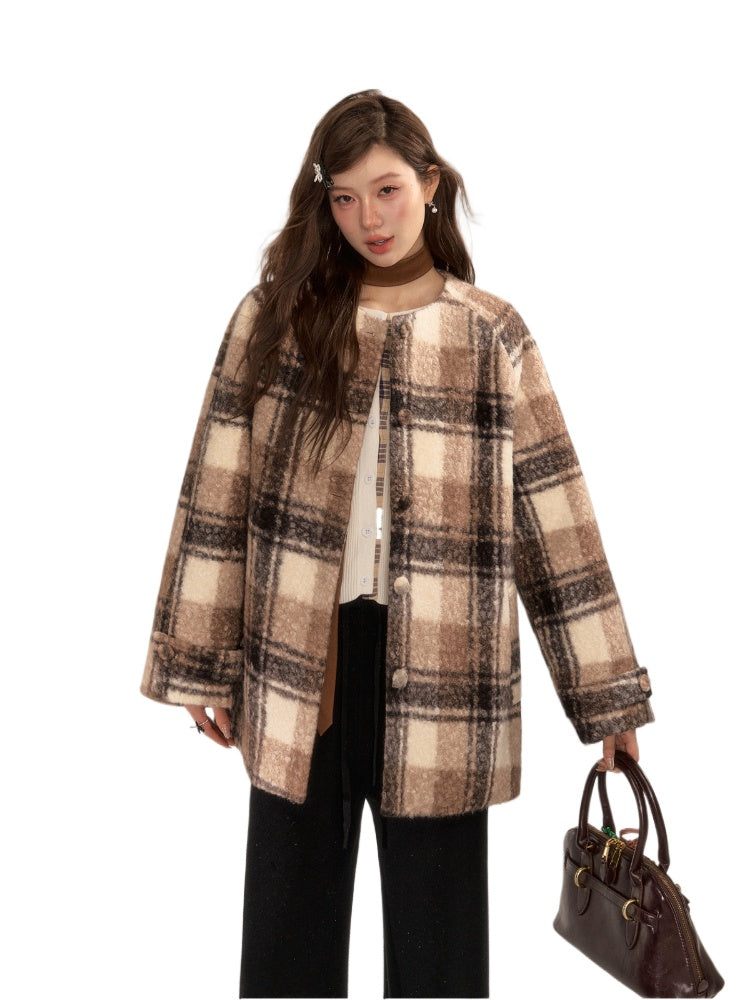 Plaid Lamb Wool Jacket - CHINASQUAD