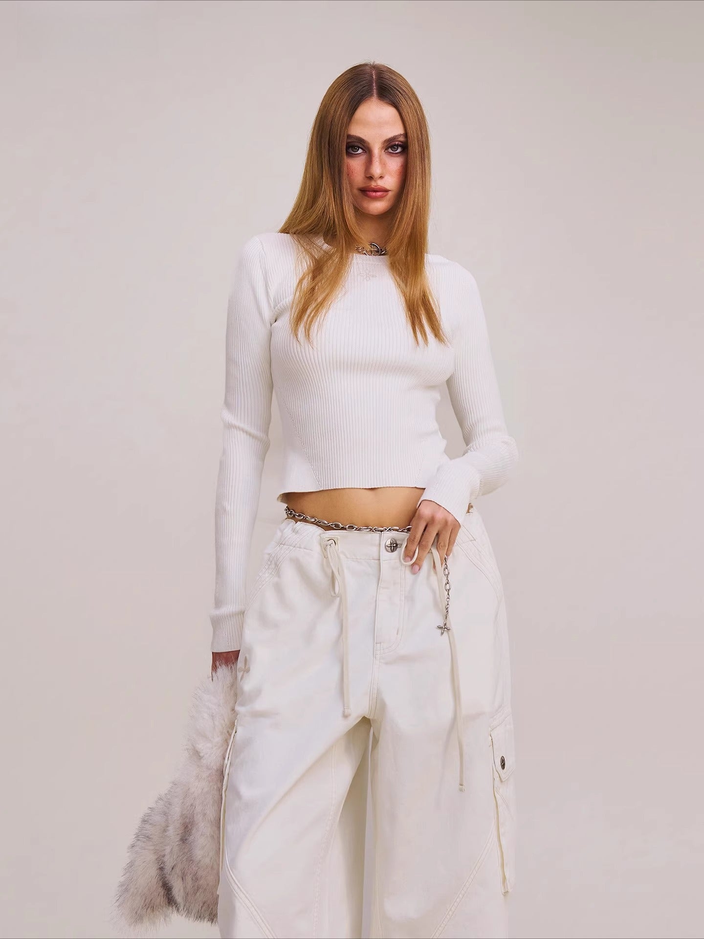 Wild Retro Long-Sleeve Knit Crewneck