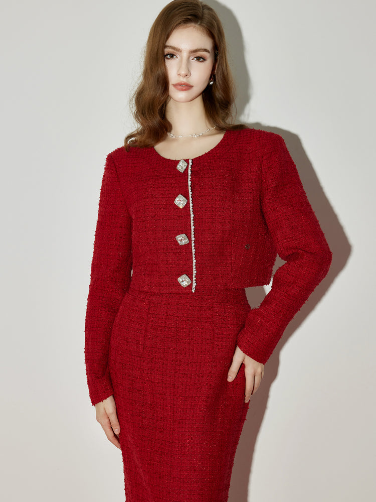 Bowknot Off-Shoulder Maxi Dress & Jacket Set - CHINASQUAD