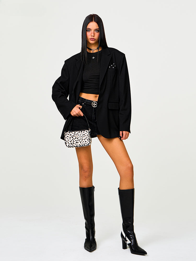 Black Oversize Midnight Blazer - CHINASQUAD