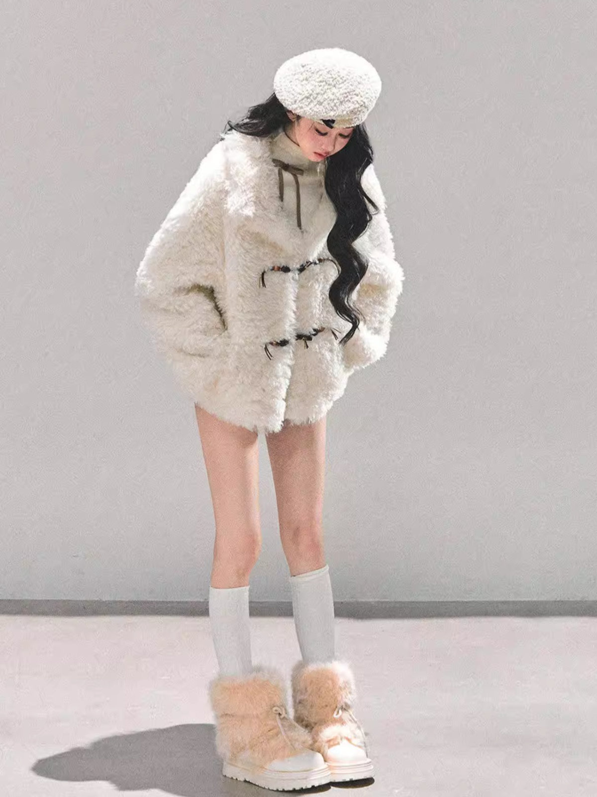 Shearling-Style Faux Fur Winter Jacket