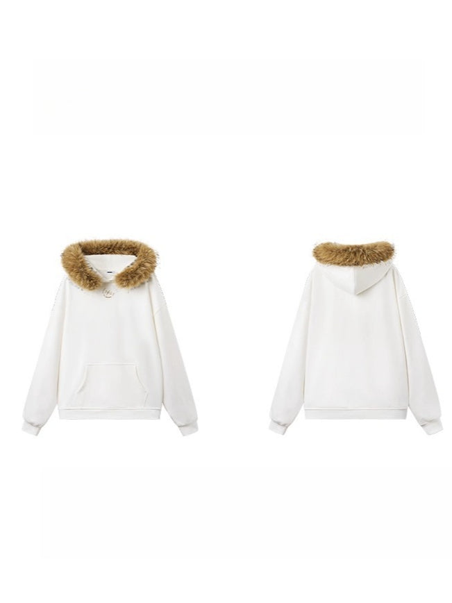 Polar Relaxed Eco-Fox Fur Hoodie