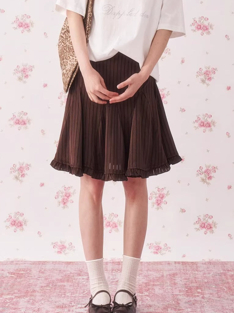 Vintage Asymmetrical Pleated Mini Skirt