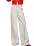 White Jeans Clear Stitching Wide-Leg Pants Jeans - CHINASQUAD