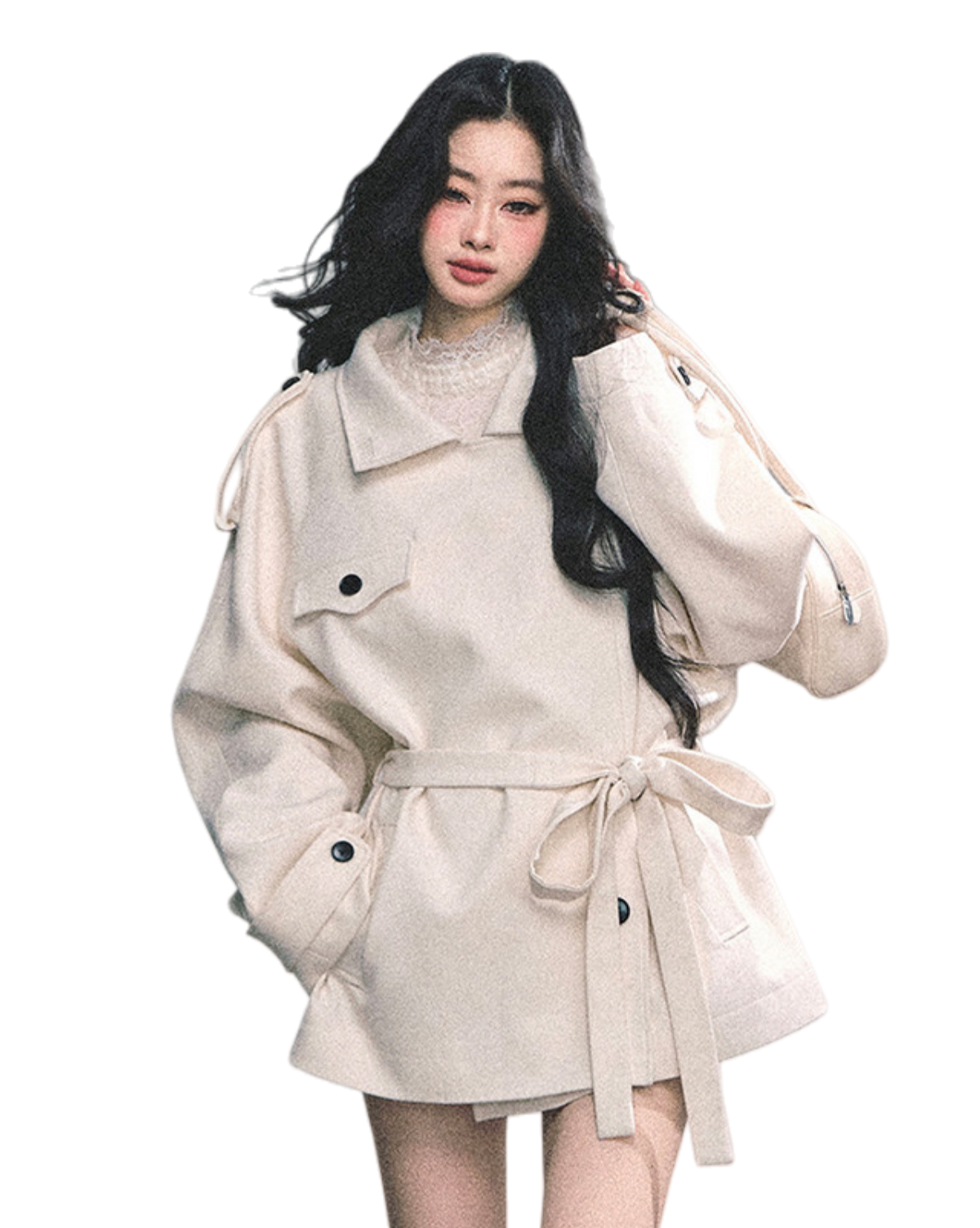 French British-Style Relaxed Wool Coat