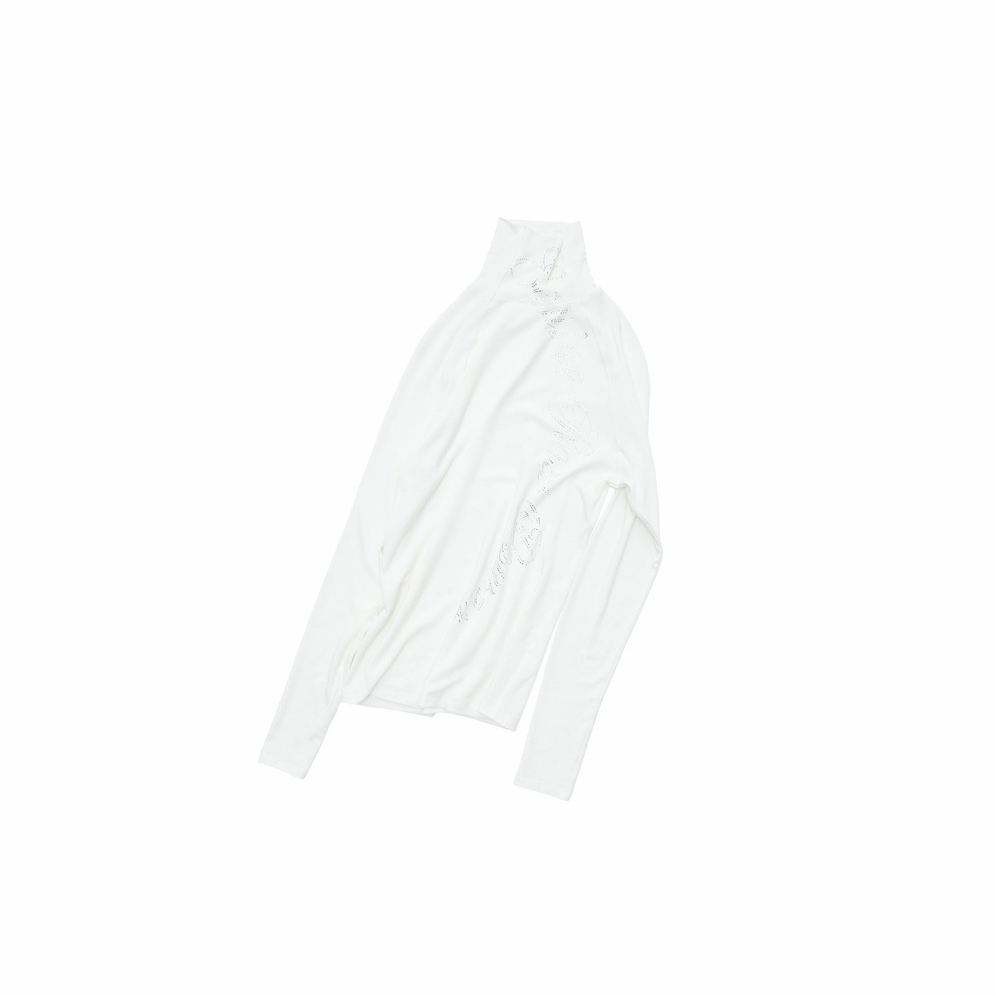 Rhinestone High-Neck Raglan Knit T-Shirt - CHINASQUAD