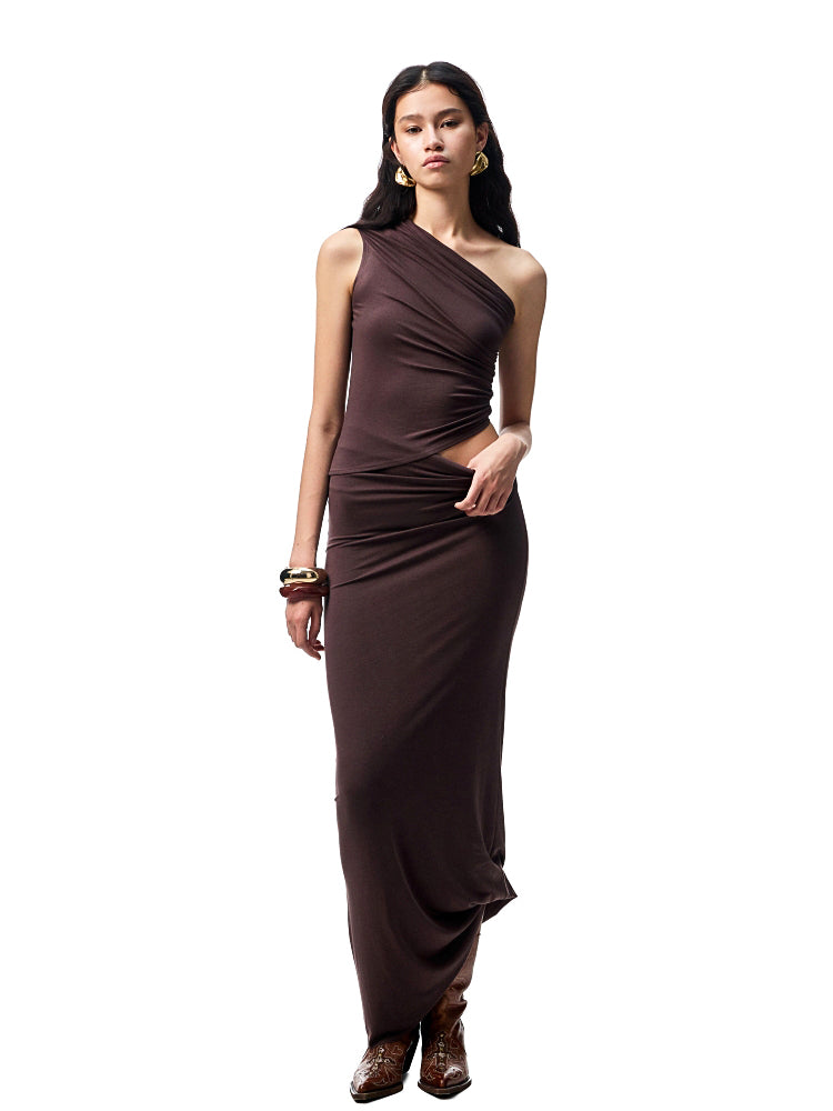 Irregular Multi-Wear Ruched Acetate T-Shirt - CHINASQUAD