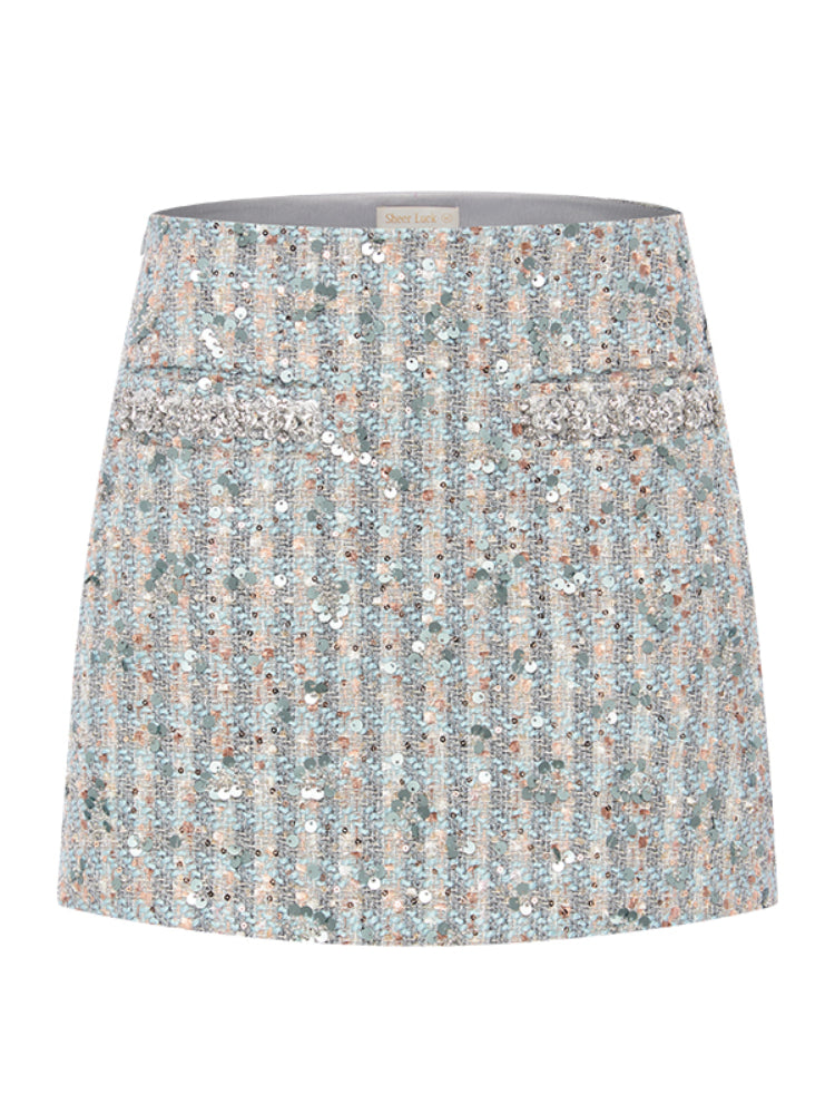 Patricia Pearl Embellished Tweed Jacket & Skirt Set - CHINASQUAD
