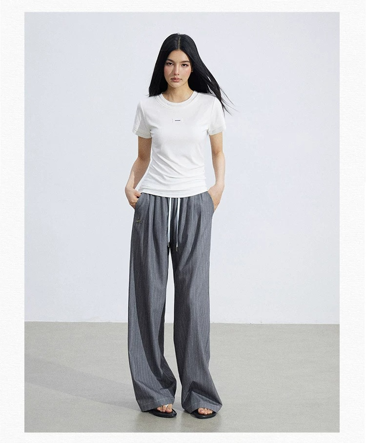 Asymmetric Layered Slim-Fit Short Sleeve T-Shirt