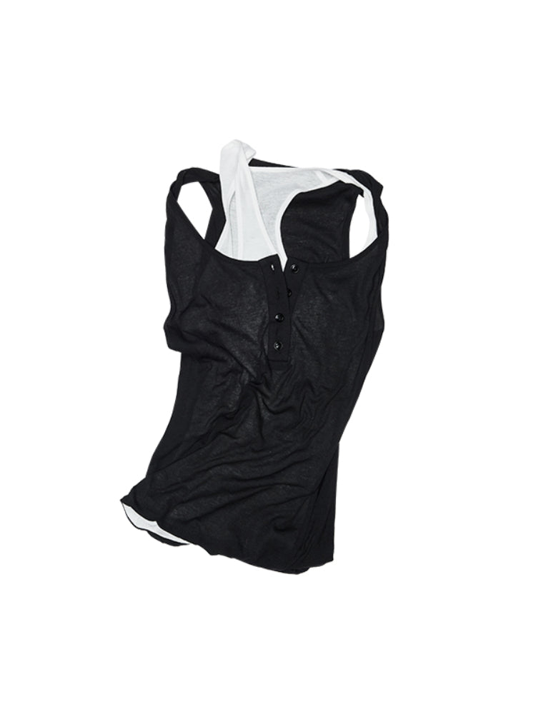 Double-layer Fake Two-piece Color-Blocking Vest - CHINASQUAD