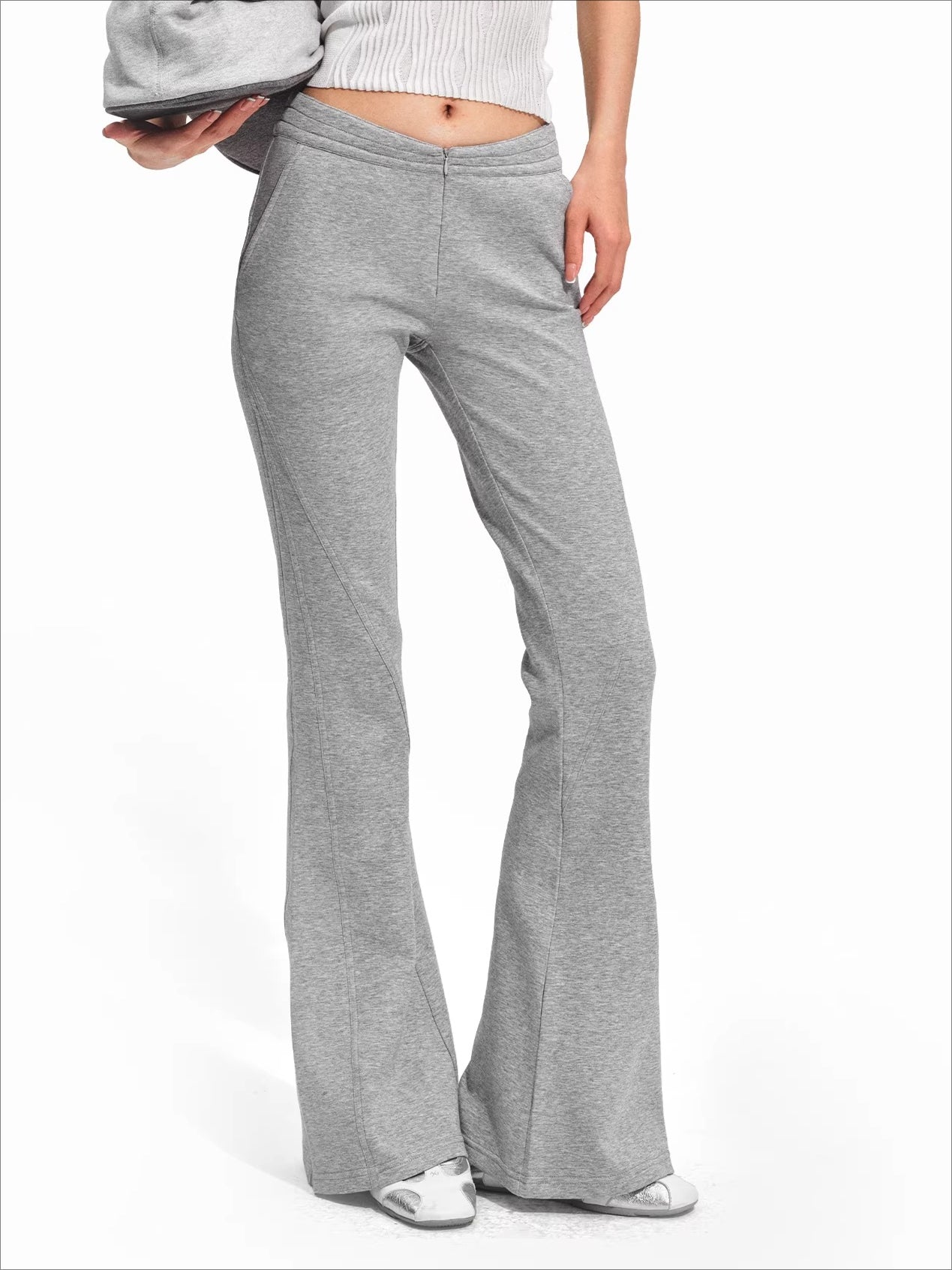 Air Cotton V-Waist Micro-Flare Knit Pants