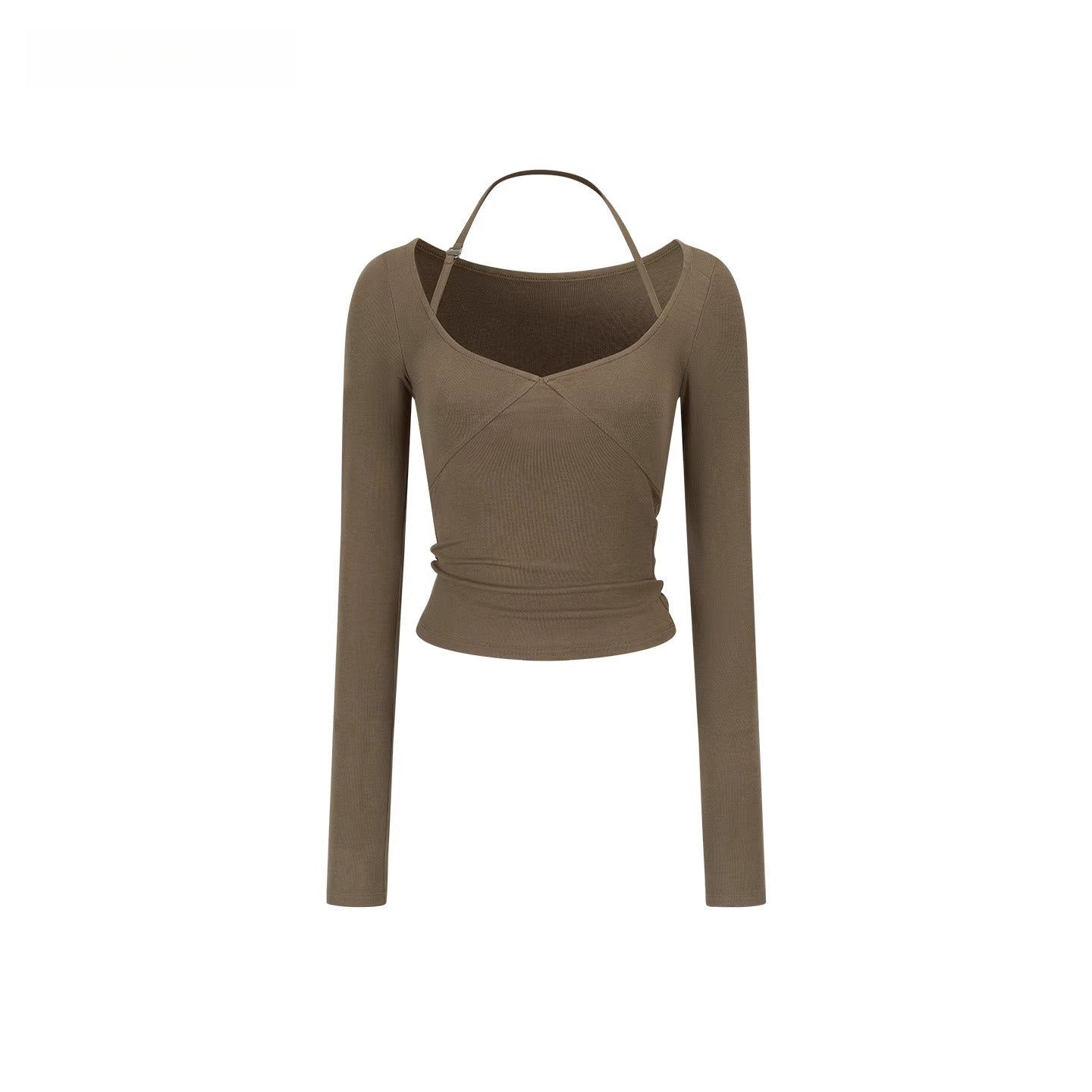 Halterneck Modal Long-Sleeve T-Shirt