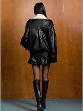 Color-Blocked Detachable Faux Fur Collar Jacket - CHINASQUAD