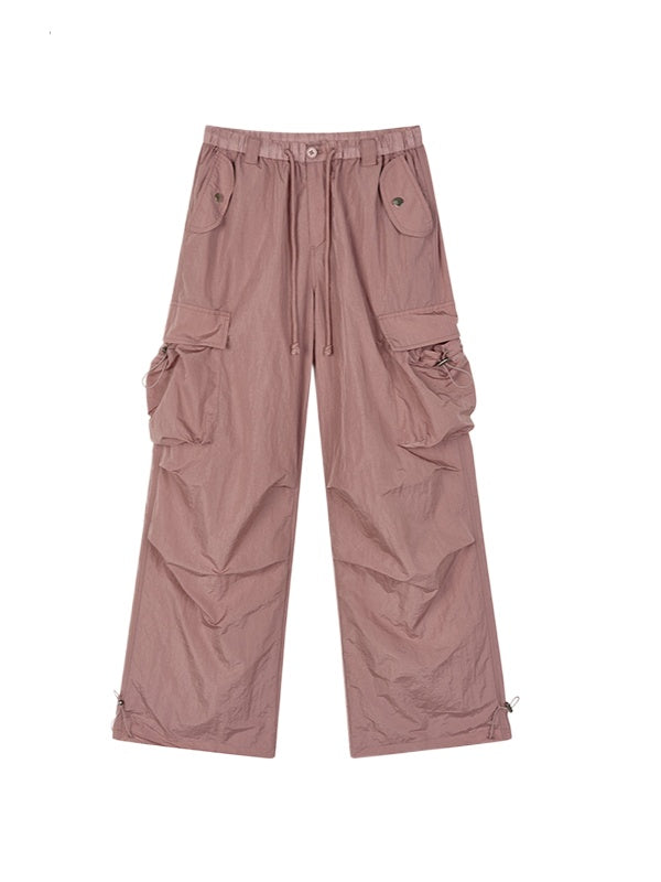 Mesh Pocket Cargo Wide-Leg Pants - CHINASQUAD