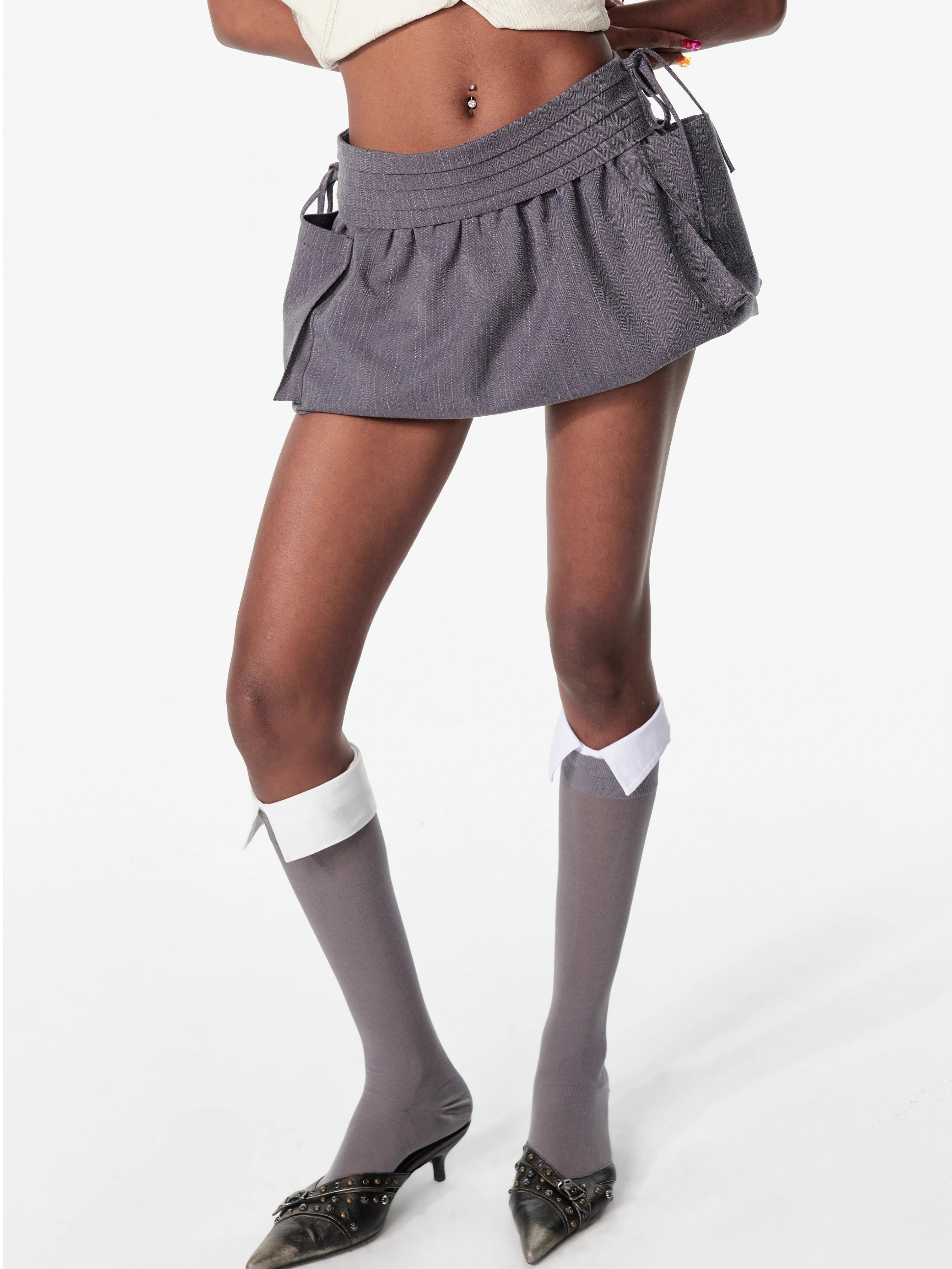 Layered Bow Tulip Mini Skirt - CHINASQUAD