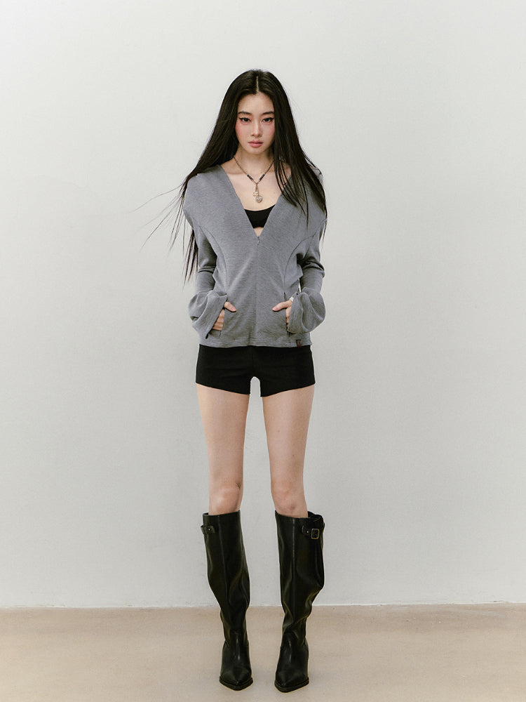 Flared Sleeve Waist-cinched Hooded Jacket - CHINASQUAD