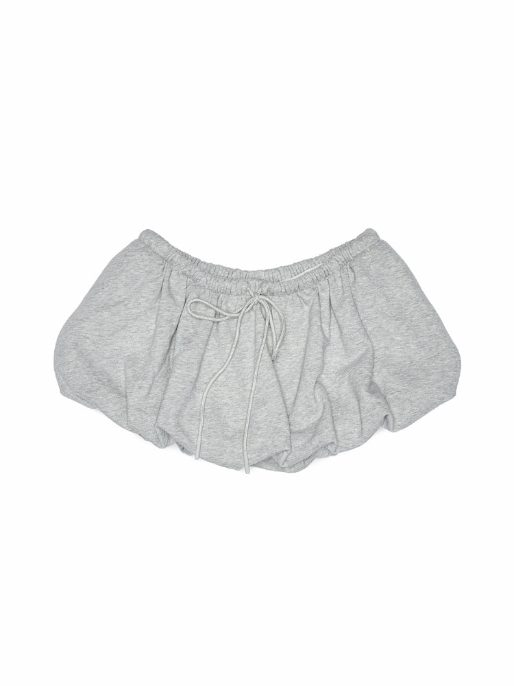 Solid Color Sweatshirt Fabric Drawstring 3D Tulip Skirt - CHINASQUAD