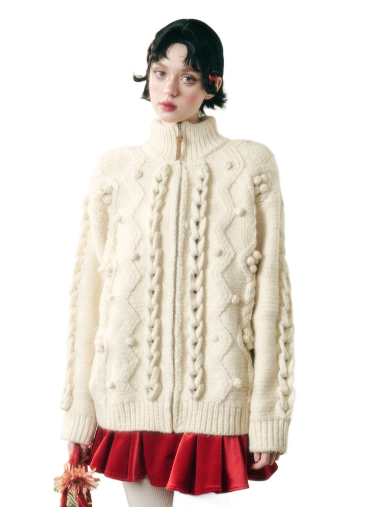 Wool Blend Cream Cloud Coat - CHINASQUAD