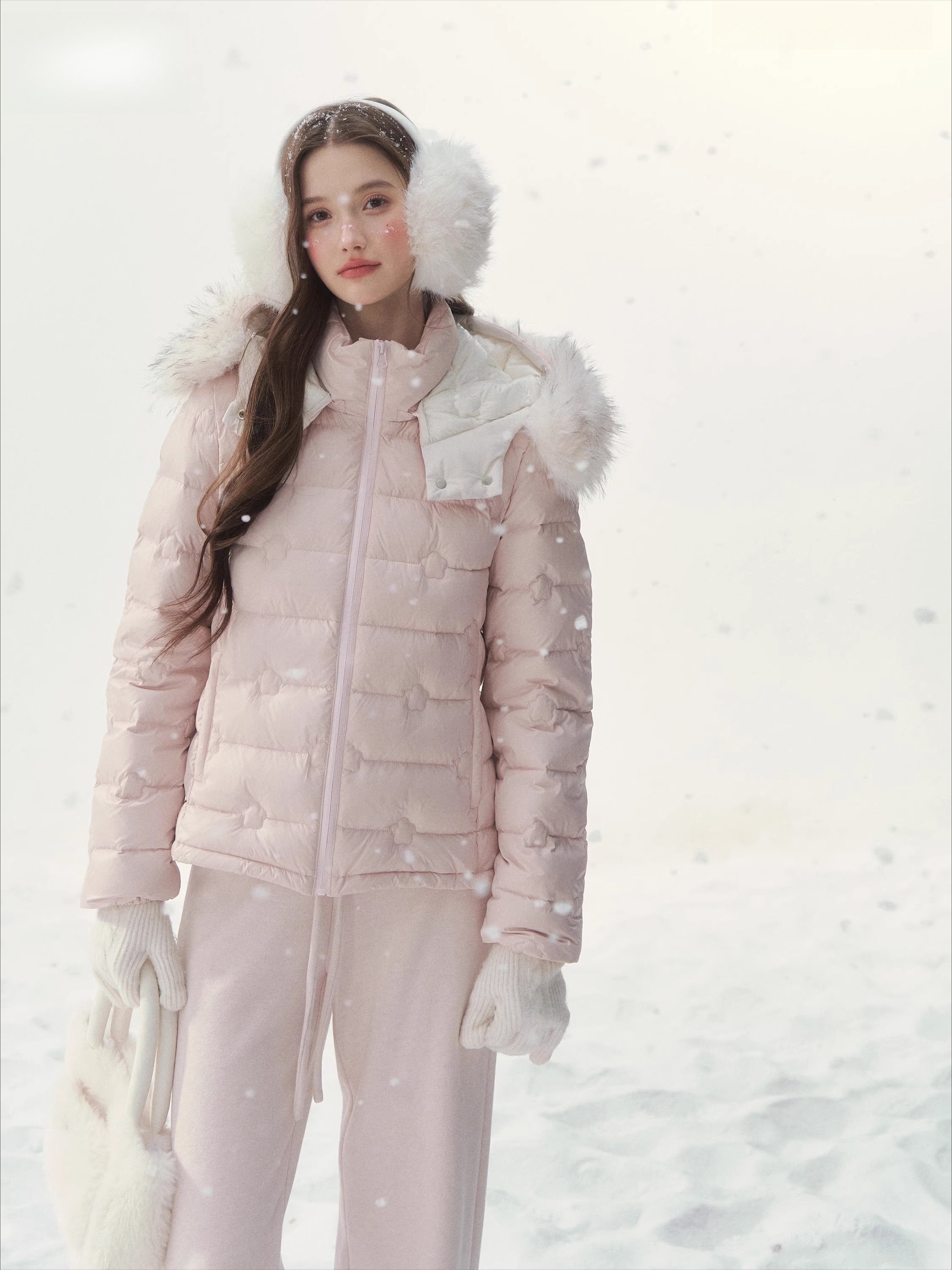 Embossed Sweet Dream Quilted Down Jacket